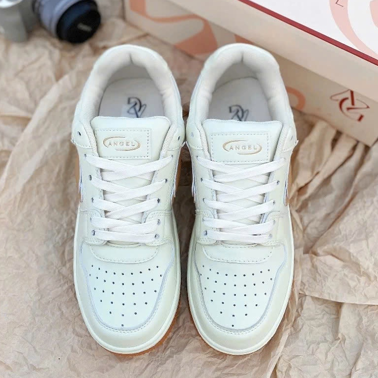 Giày Thể Thao Angel Nam Nữ, Giày Sneaker AG Eyes Kem Cổ Thấp Dễ Phố Đồ Full Box Bill Phụ Kiện - AG02