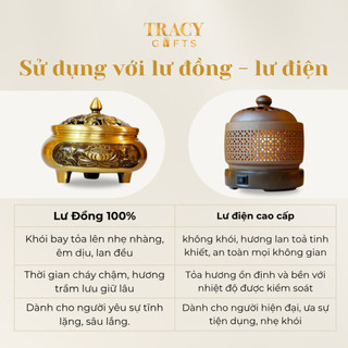 Bột trầm hương tự nhiên cao cấp TRACY GIFTS nguyên chất xông nhà tẩy uế hương dịu nhẹ thư giãn