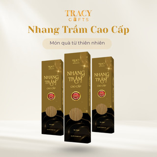 Nhang trầm hương tự nhiên cao cấp TRACY GIFTS nguyên chất ít khói thơm dịu nhẹ tự nhiên hộp 100 nén