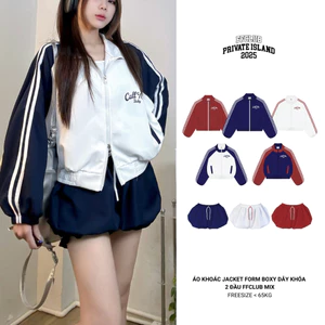 ÁO KHOÁC JACKET FORM BOXY DÂY KHÓA 2 ĐẦU FFCLUB MIX