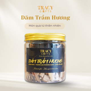 Dăm trầm hương xông nhà TRACY GIFTS tự nhiên thanh lọc không gian chiêu tài lộc hộp 100gr kèm than