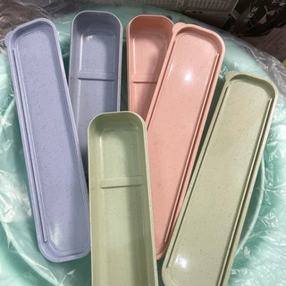 Hộp Đựng Bằng Nhựa Lúa Mạch - Đựng Muỗng Đũa Ống Hút Trang Sức Phụ Kiện Màu Ngẫu Nhiên Sz 20x5x2cm