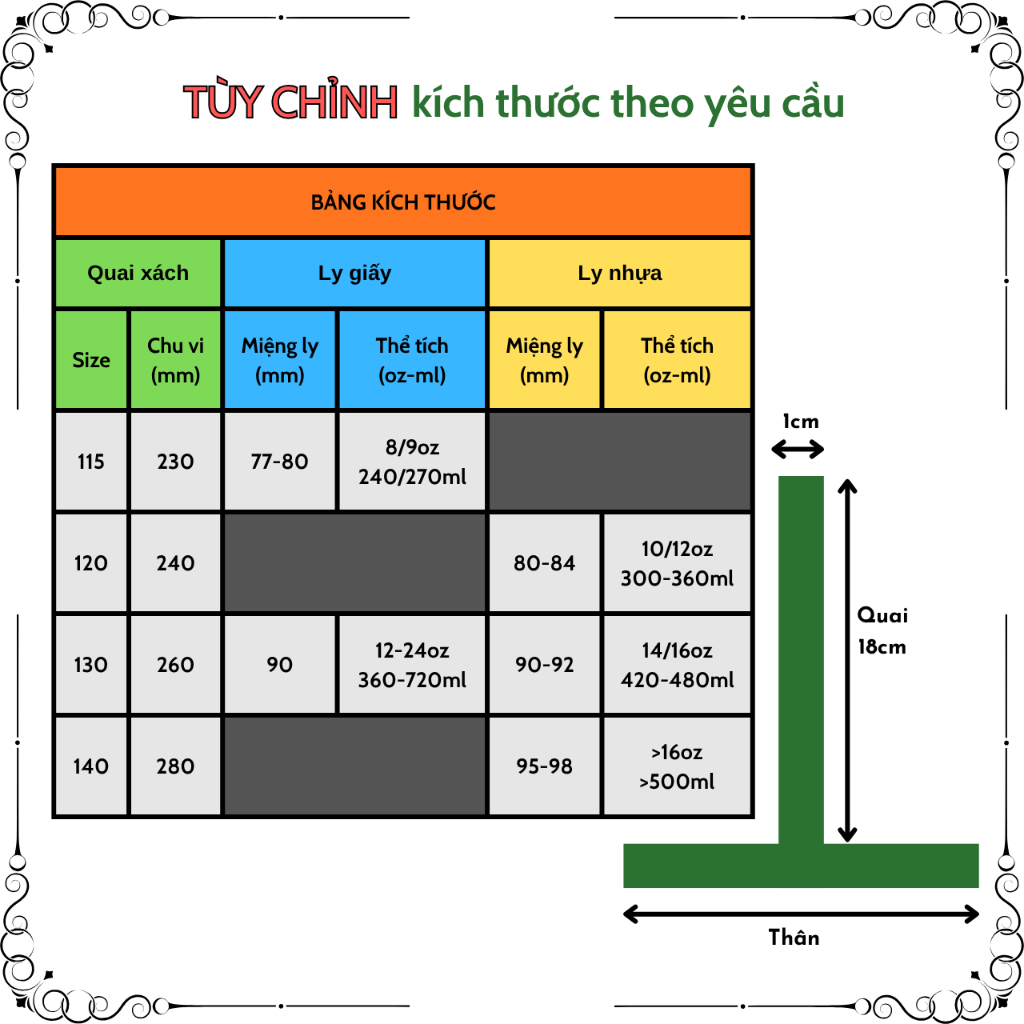 [100 Cái] Quai Xách Ly Lá Buông KOMORA, Thân Thiện Môi Trường, Bền Chắc, Tùy Chỉnh Kích Thước