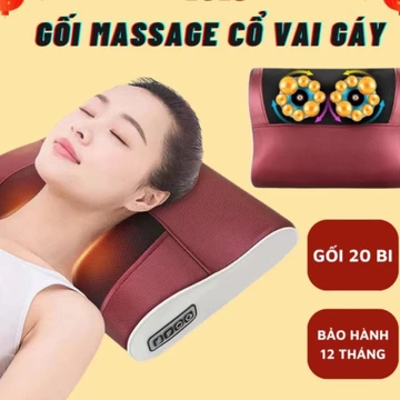 Gối Massage Cổ Vai Gáy Máy Masage Hồng Ngoại Midosu 20 Bi Hỗ Trợ Mát Xa Toàn Thân Hiệu Quả SP01