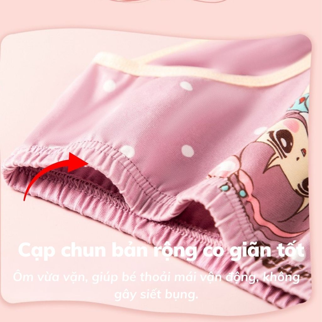Combo 4 Quần lót bé gái dễ thương thoáng mát - Set 4 Quần chip cho bé xinh xắn đáng yêu LANIXA L7002