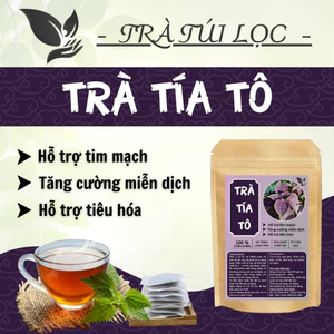 HÒA BÌNH ORGANIC - Trà Túi Lọc Tía Tô - Giảm acid uric, chống viêm, giảm đau khớp - Bịch 50 lọc