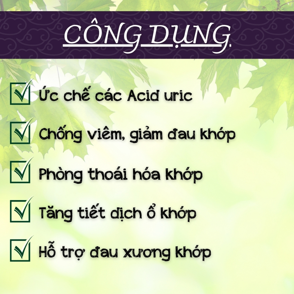 HÒA BÌNH ORGANIC - Trà Túi Lọc Tía Tô - Giảm acid uric, chống viêm, giảm đau khớp  - Bịch 50 lọc