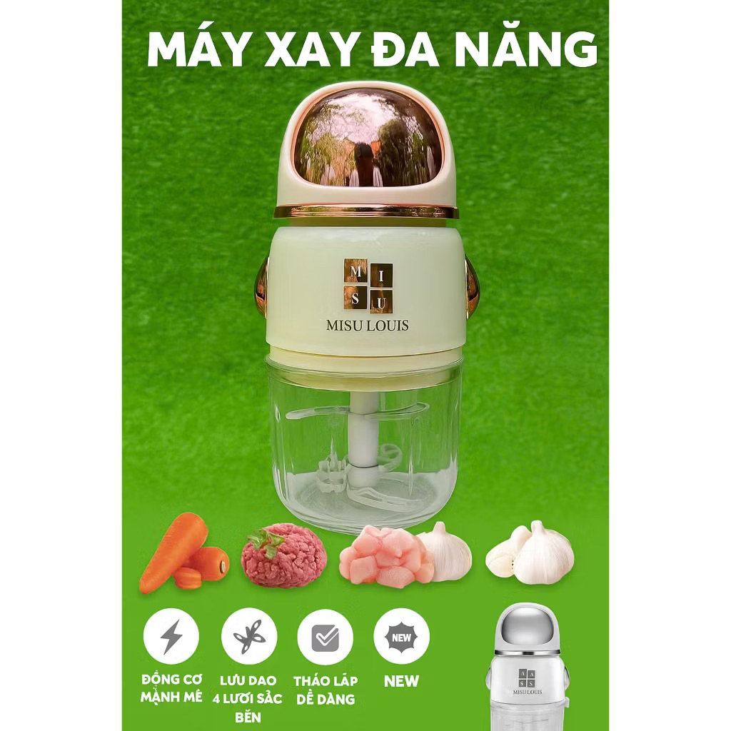 xả kho giảm 70% Máy xay thịt Louis Nhật Bản dung tích 300ml công suất 350w công nghệ mới lưỡi xay mới