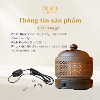 Lư Điện Xông Trầm TRACY GIFTS - Giúp Việc Thưởng Trầm Dễ Dàng Hơn
