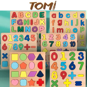 Đồ Chơi Bảng Nổi Ghép Bằng Gỗ Cho Bé Làm Quen Với Chữ Và Số TOMI 080