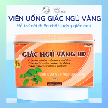 Viên uống GIẤC NGỦ VÀNG HD hỗ trợ thần kinh, hỗ trợ giấc ngủ hộp 30 viên