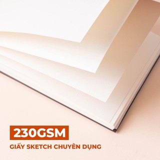 Sổ Vẽ Đa Chất Liệu Global Art 230GSM  Không Kỵ Tẩy Sổ Sketch 30 Tờ Ăn Chì,  Sổ Vẽ Màu Nước Mặt Vân Và Mặt Mịn