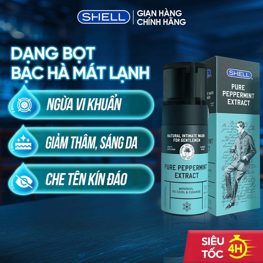 Dung Dịch Vệ Sinh Nam Shell Pure Peppermint Extract Dạng Bọt Hương Bạc ...