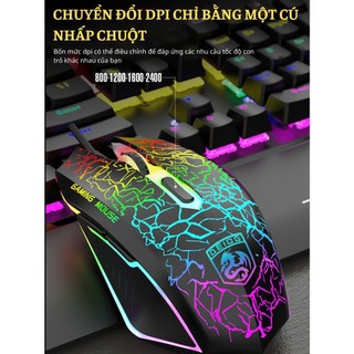 Combo Bàn phím Cơ led đa màu và Chuột Gaming Deiog M115 Full size 104 phím, Antighost 19 phím, Chống nước IP68