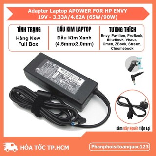 Sạc Laptop APOWER For HP Envy 19.5V - 4.62A 90W (Đầu Kim Nhỏ 4.5mmX3.0mm) – Adapter Tương Thích HP
