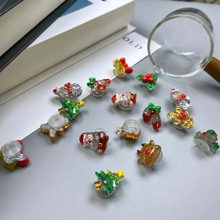 Bộ 16 Sticker, Charm 3D chủ đề Noel lấp lánh DIY gắn Dép Sục, Cá Sấu JB-241 Mita