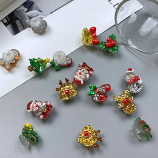 Bộ 16 Sticker, Charm 3D chủ đề Noel lấp lánh DIY gắn Dép Sục, Cá Sấu JB-241 Mita