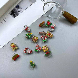 Bộ 16 Sticker, Charm 3D chủ đề Noel lấp lánh DIY gắn Dép Sục, Cá Sấu JB-241 Mita