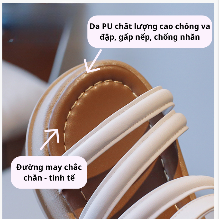 [M097] Dép Sandal Quai Ngang Đế Bằng Chống Trượt Phong Cách Hàn Quốc Dép Tiểu Thư Dễ Thương TH Kids