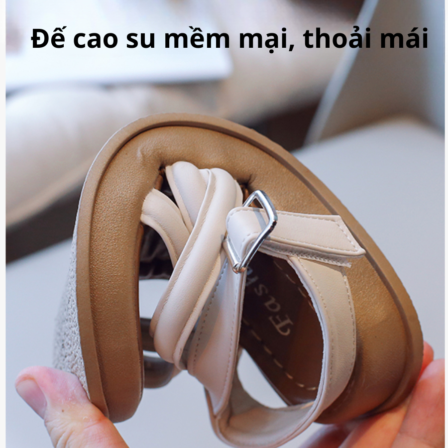 [M097] Dép Sandal Quai Ngang Đế Bằng Chống Trượt Phong Cách Hàn Quốc Dép Tiểu Thư Dễ Thương TH Kids