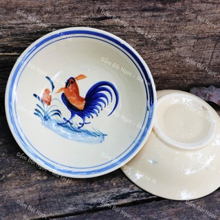 Tô Gốm Loe (Tô Lỡ) 18cm Vẽ Hoa/Gà Xưa/Phết/Chỉ Xah Loại Đẹp Lòng Không Chấm Chân - Gốm Xưa Lái Thiêu Cho Người Hoài Niệm