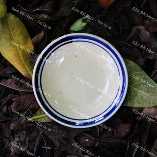 Dĩa Gốm Phết Xanh/Gà/Hoa/Chỉ Xanh Cổ Xưa Size Đường Kính 12cm - Gốm Xưa Lái Thiêu Cho Người Hoài Niệm - Gốm Nam Bộ