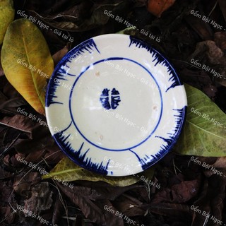 Dĩa Gốm Phết Xanh/Gà/Hoa/Chỉ Xanh Cổ Xưa Size Đường Kính 12cm - Gốm Xưa Lái Thiêu Cho Người Hoài Niệm - Gốm Nam Bộ