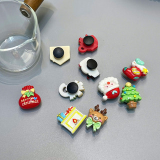 Bộ 10 Sticker, Charm 3D chủ đề SANTA  DIY gắn Dép Sục, Cá Sấu JB-291 Mita