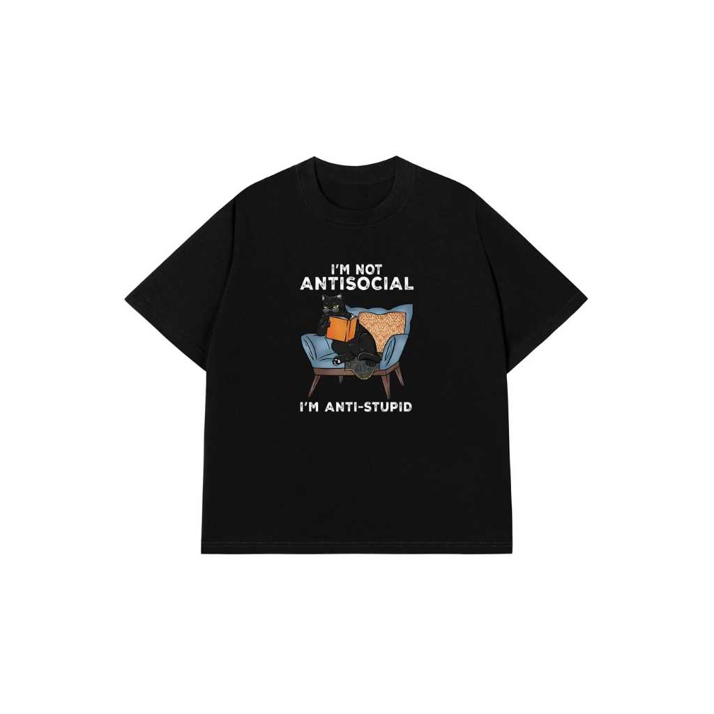LUON VUITUOI Áo Vớ Vẩn Vui Tươi Áo Thun I'M NOT ANTISOCIAL Cotton 100% Oversize REDLABEL Nam Nữ TS65