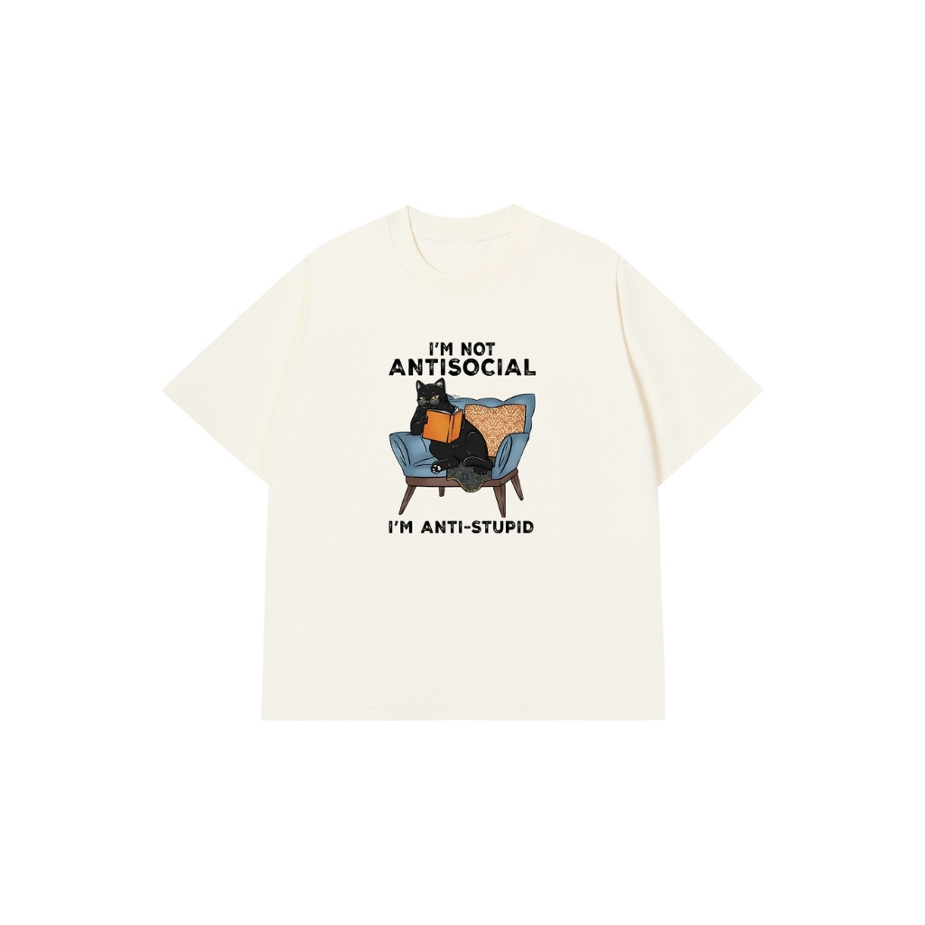 LUON VUITUOI Áo Vớ Vẩn Vui Tươi Áo Thun I'M NOT ANTISOCIAL Cotton 100% Oversize REDLABEL Nam Nữ TS65