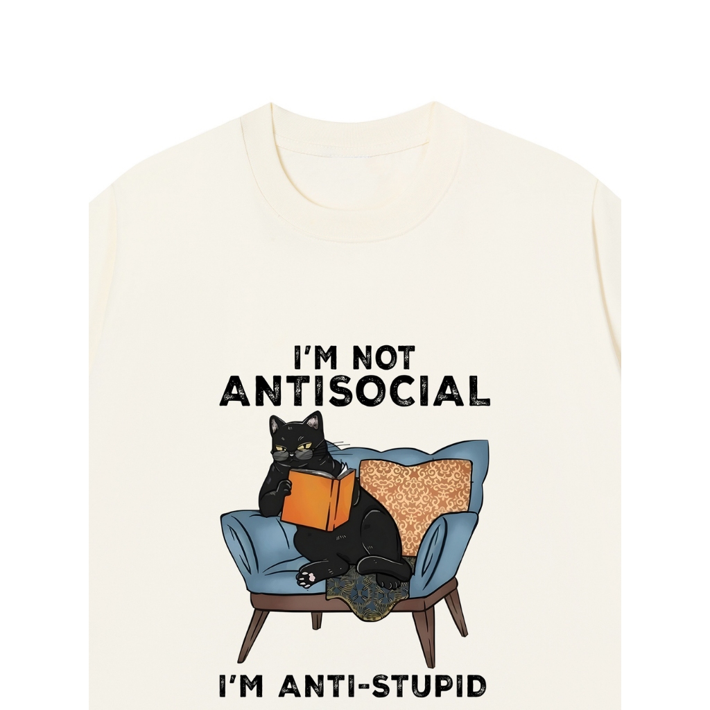 LUON VUITUOI Áo Vớ Vẩn Vui Tươi Áo Thun I'M NOT ANTISOCIAL Cotton 100% Oversize REDLABEL Nam Nữ TS65