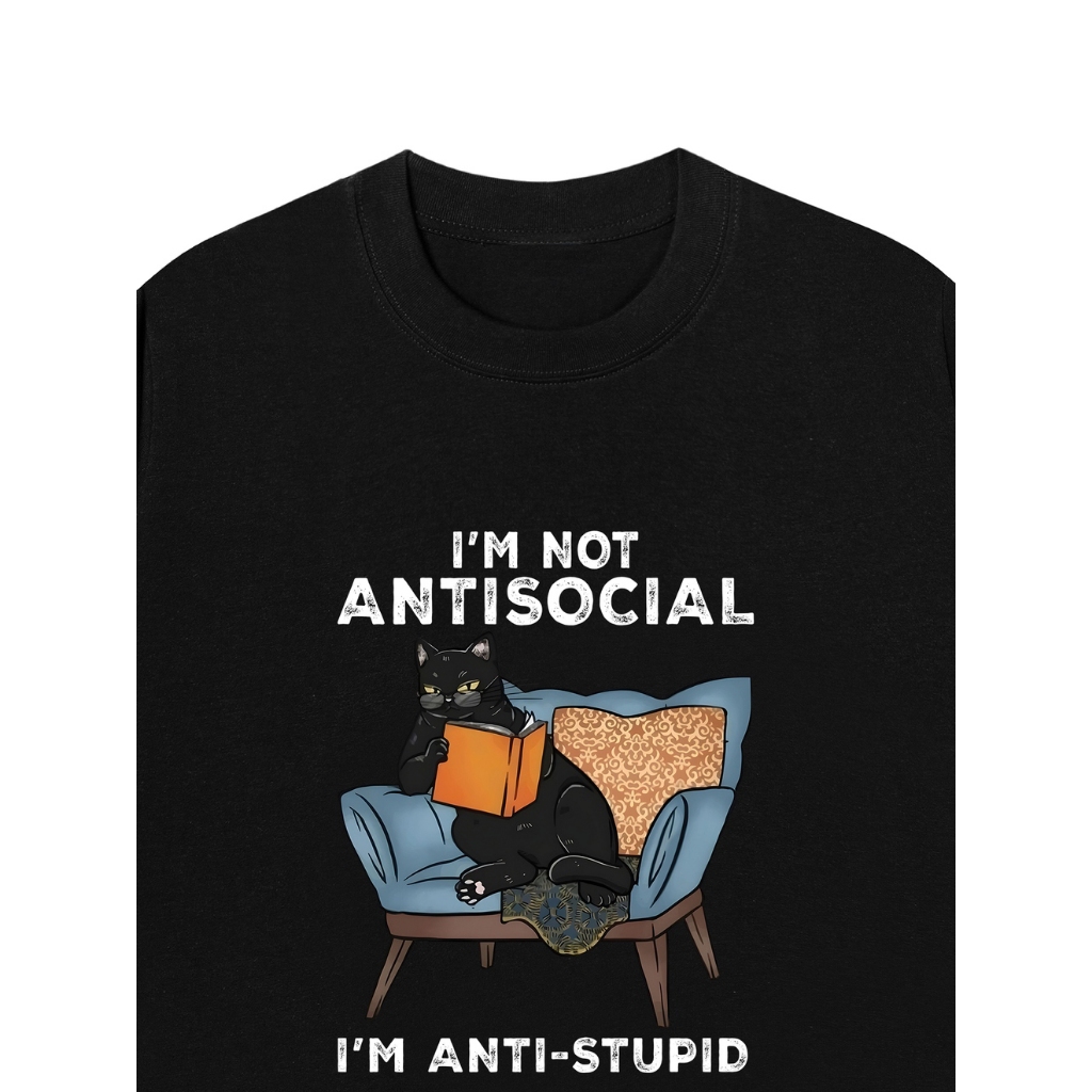 LUON VUITUOI Áo Vớ Vẩn Vui Tươi Áo Thun I'M NOT ANTISOCIAL Cotton 100% Oversize REDLABEL Nam Nữ TS65