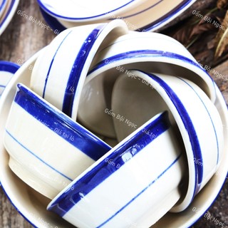 Chén Chỉ Xanh/Phết Xanh/Cua Ăn Cơm Cao Cấp 12cm - Hàng Đẹp Loại 1 - Gốm Xưa Lái Thiêu Cho Người Hoài Niệm