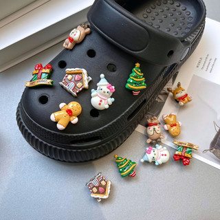 Set 14 Sticker, Charm 3D chủ đề Giáng sinh gắn Dép Sục, Cá Sấu JB-264 Mita