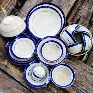 Bộ Chén Dĩa Tô Bắt Chỉ Xanh Nam Bộ Hàng Cao Cấp - Dành Cho 4 Người - Gốm Lái Thiêu Xưa Cho Người Hoài Niệm - Gốm Nam Bộ