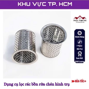 Dụng cụ lọc rác bồn rửa chén hình trụ, chất liệu inox - tiện dụng, siêu bền