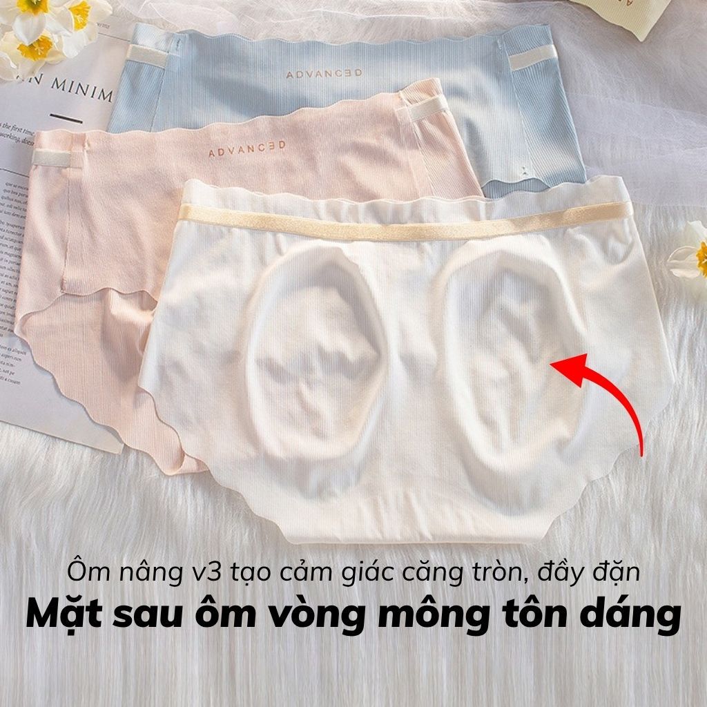 Quần lót nữ su mềm mịn thoáng mát cạp vừa ôm mông tôn dáng sexy viền lượn sóng xinh xắn LANIXA L8368