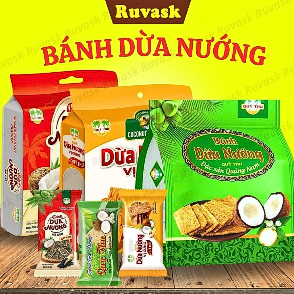 Bánh Dừa Nướng Quý Thu Giòn Rụm – Bánh Dừa Đặc Sản Quảng Nam THƠM NGON – Đặc Sản Ruvask