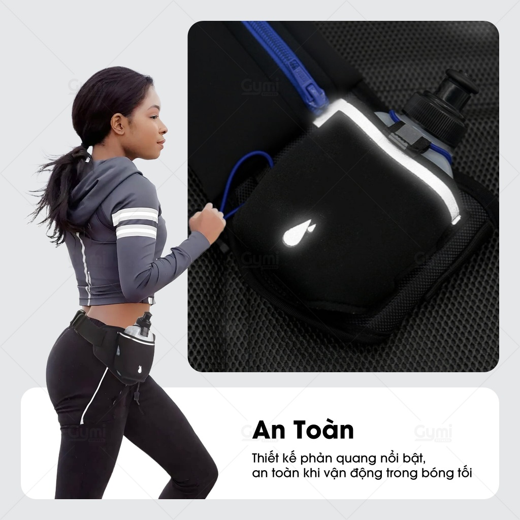 Túi Chạy Bộ Ngăn Đựng 2 Bình Nước - Túi Đeo Bụng Thể Thao, Điện Thoại Nam Nữ - TĐE02-2BN