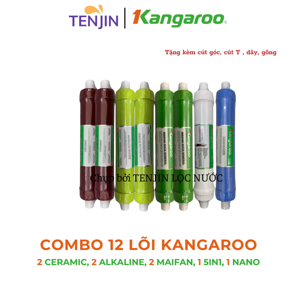 Combo 12 lõi lọc Kangaroo dùng cho máy lọc nước RO Kangaroo Sumire KG12NA - Hàng chính hãng, Lõi Cắm Nhanh Mới Nhất