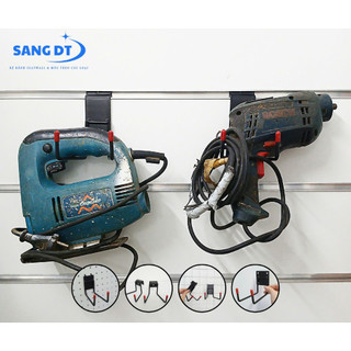 Móc treo máy khoan cầm tay cho các hệ kệ cài rãnh/bắn vít/kệ tôn lỗ/kệ lưới/cài cây sắt 13x26mm
