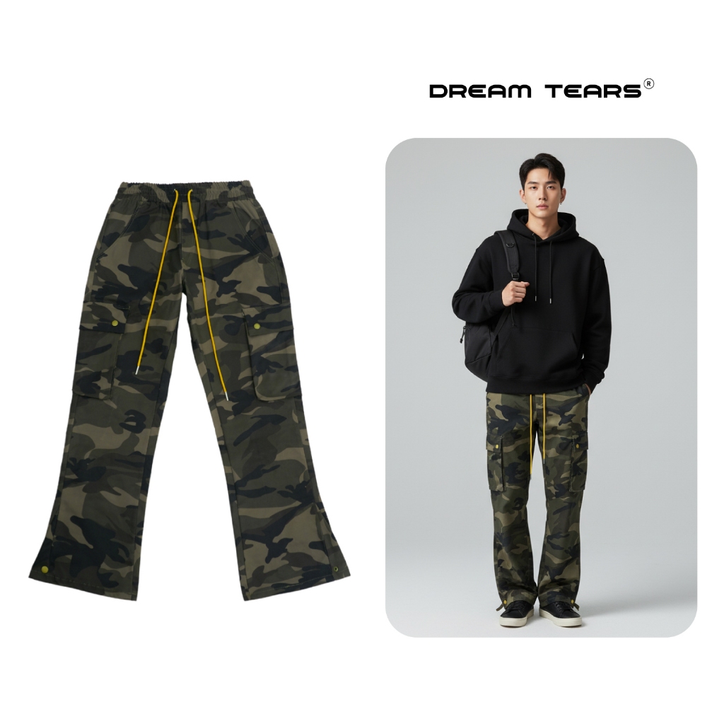 Quần Dài Nam Kaki Camo Dream Tears , Kaki Camo , Chất Vải Kaki 2 Chiều Đã Qua Xử Lí , Phong Cách Đường Phố , MSP : CG1