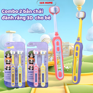 Combo 2c Bàn Chải Đánh Răng Cho Bé 3-12 tuổi, Bàn Chải Đánh Răng Trẻ Em Lông Mềm Dễ Thương Luxhome