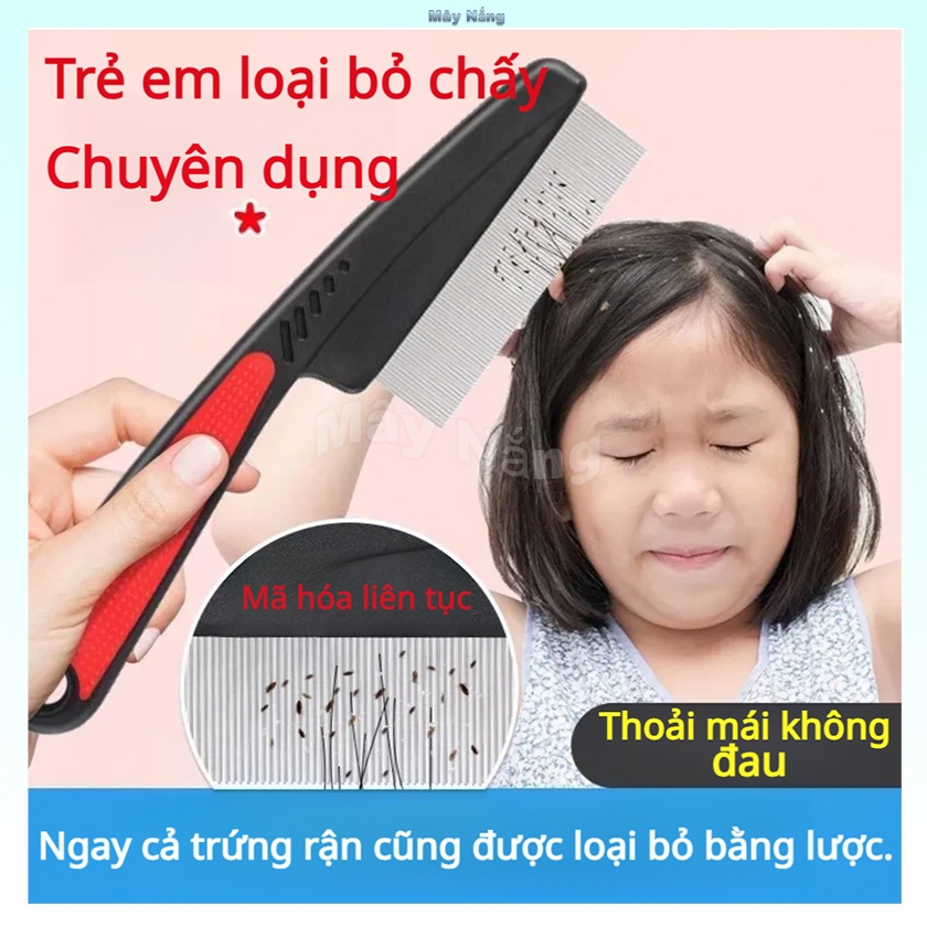 Lược Bắt Chấy Rận Cho Người Bằng Thép Không Gỉ - Chải Sạch Trứng & Chấy, An Toàn, Nhẹ Nhàng Với Da Đầu
