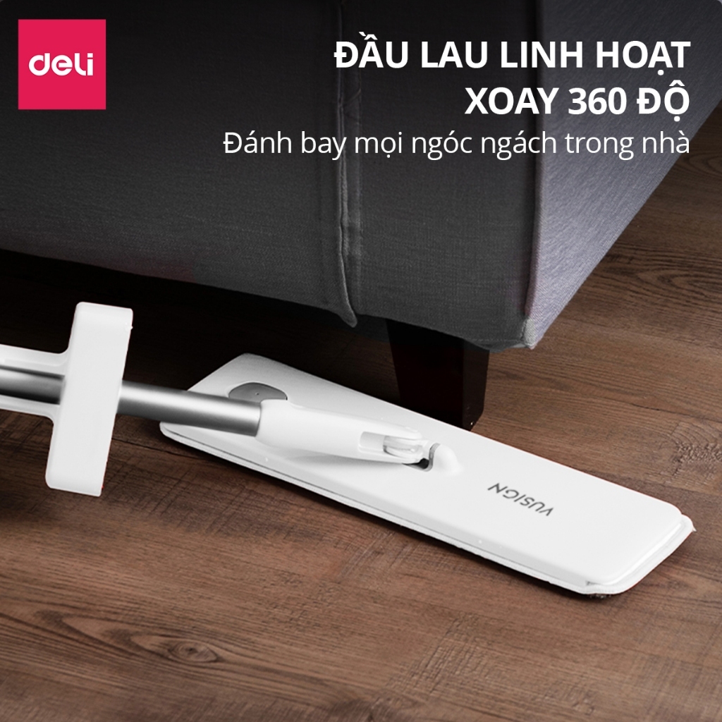 [Outlet S2] Cây lau nhà phun sương DelixVusign tự vắt thông minh cao cấp tiện lợi dễ dàng vệ sinh mọi ngóc ngách