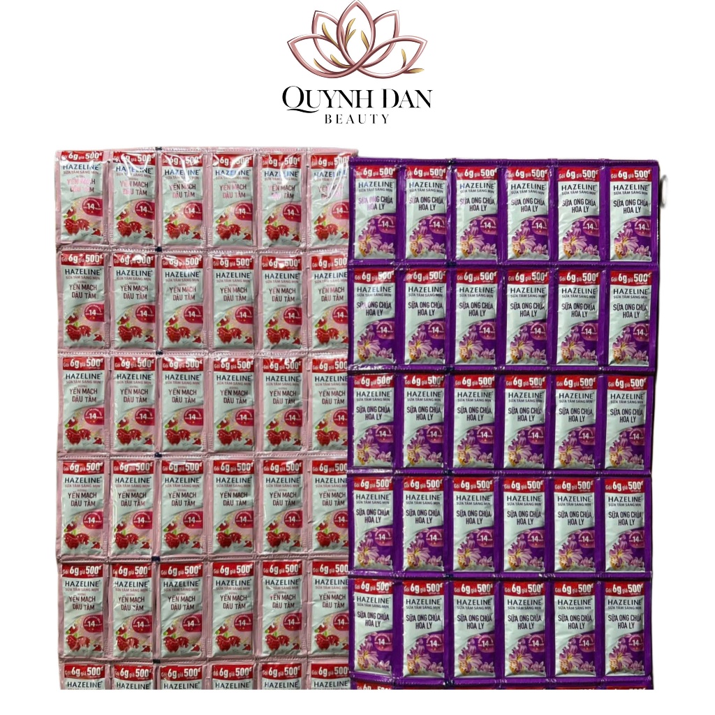 Sữa Tắm Hazeline Ong Chúa,Yến Mạch dạng gói nhỏ tiện lợi( 6g )dây 12gói.
