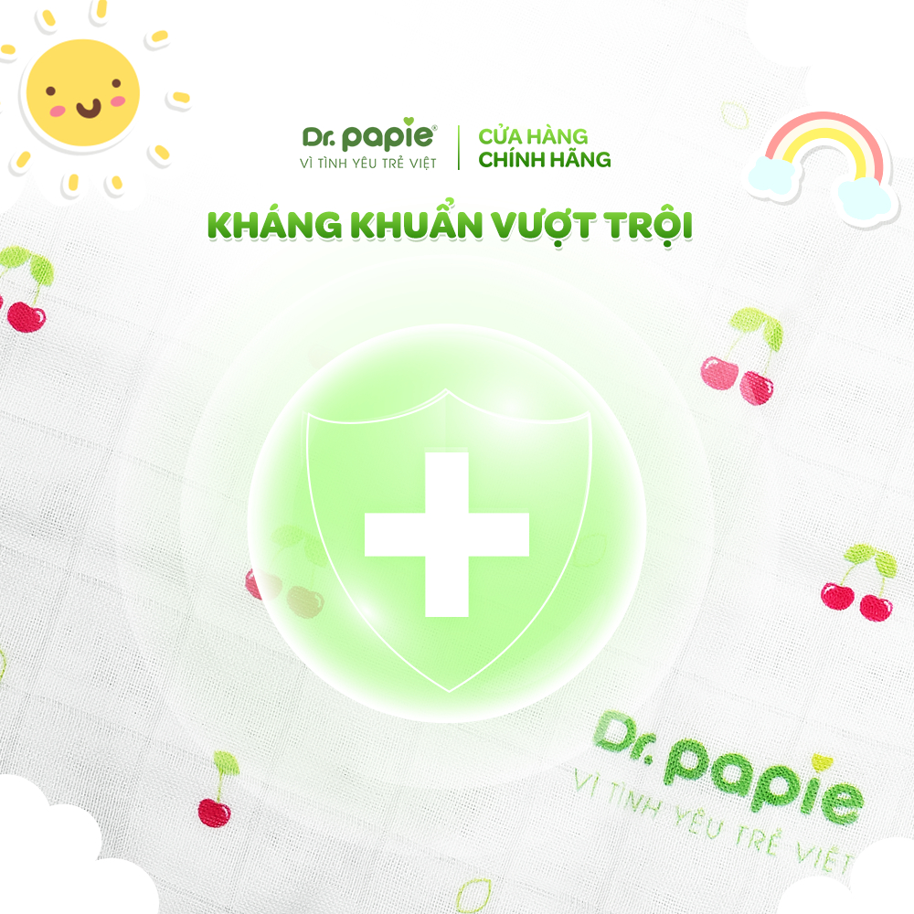 Khăn Sữa Sợi Tre Mềm Mại Thấm Hút Hạn Chế Co Rút Sau Khi Giặt Dr.Papie (5 khăn/hộp)
