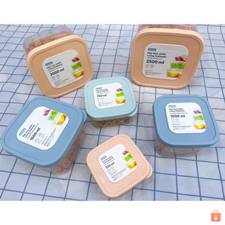 Hộp thực phẩm vuông Hokkaido Inochi - kháng khuẩn chịu nhiệt cao, dùng trữ thực phẩm khô tươi sống tiện lợi