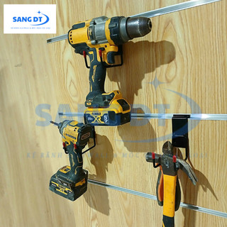 Móc treo máy khoan cầm tay cho các hệ kệ cài rãnh/bắn vít/kệ tôn lỗ/kệ lưới/cài cây sắt 13x26mm