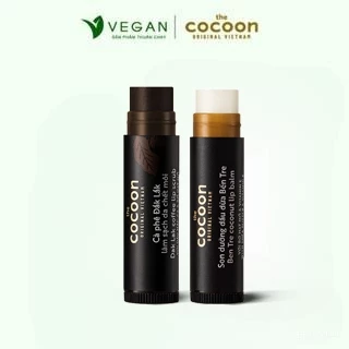 Combo Son tẩy da chết môi Cà phê Dắk Lắk Cocoon 5g + Son dưỡng môi dầu dừa Bến Tre Cocoon 5g